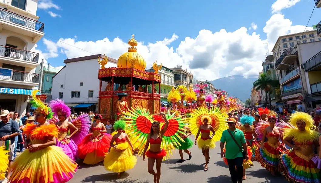 Rio de Janeiro’s Carnival is a vibrant festival filled with colorful parades and energetic music.